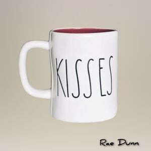 Rae Dunn “Kisses” White Ceramic Mug with Red Interior | Artisan Collection  NWOT